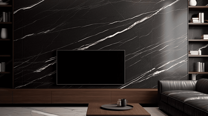 Панно из мрамора Nero Marquina (Неро Маркина)